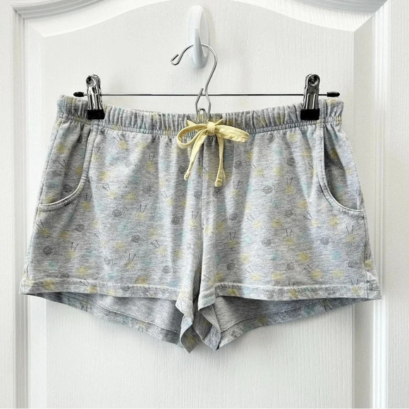 La Vie en Rose Pajama Set 3PC Sleepwear Top Shorts Capris Grey Yellow Small - Picture 7 of 16